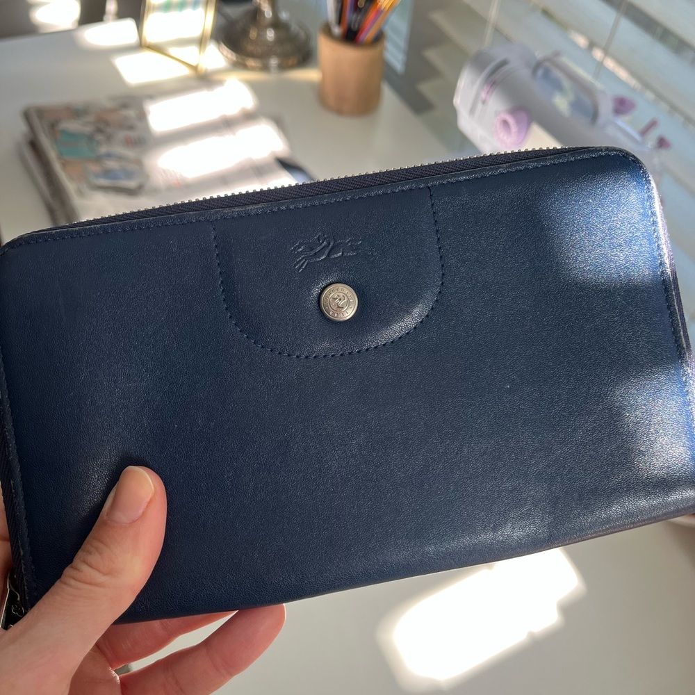 Longchamp Navy Leather Wallet - Picture 2 of 4